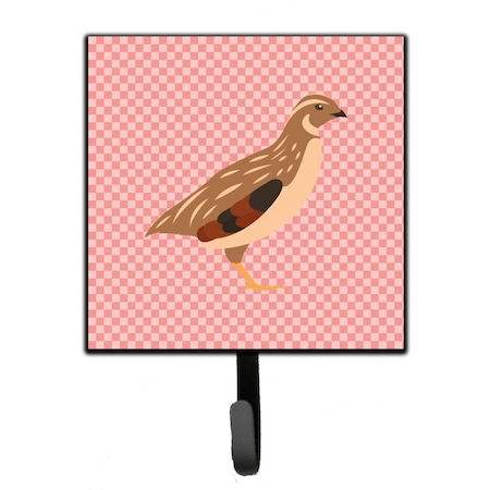 Carolines Treasures Golden Phoenix Quail Pink Check Leash or Key Holder BB7955SH4